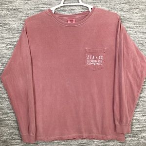 Men’s Faded Burgundy Round Neck Long Sleeve Cotton Shirt ZTA x EX Skating 2016